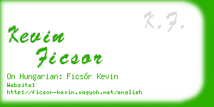 kevin ficsor business card
